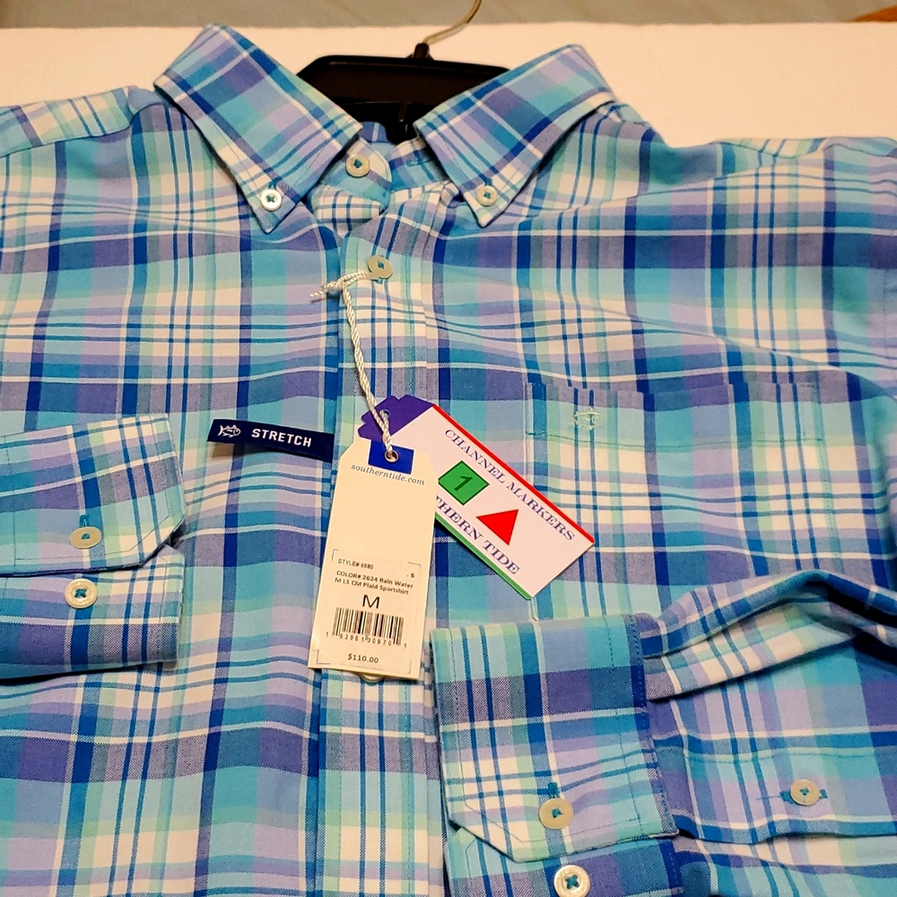 Southern Tide Long Sleeve Button Down Plaid Shirt